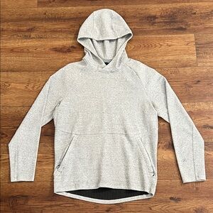 Lululemon Men’s Light Grey Textured Double-Knit Cotton Hoodie - Size: S